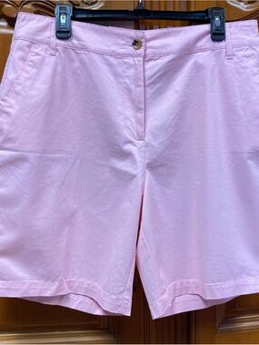 Kim Rogers Light Pink Twill 9” Shorts Tummy Control Size 14 NWT